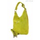 Klasyczny worek na ramię ,zamki suwaki XL A4 Shopper bag zamsz naturalny żółta W345GL2