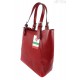 Włoska torebka skórzana na ramię ,Vera Pelle A4,shopper Czerwona V77R
