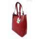 Włoska torebka skórzana na ramię ,Vera Pelle A4,shopper Czerwona V77R