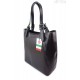 Włoska torebka skórzana na ramię ,Vera Pelle A4,shopper Czarna V77N