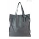 Duży pojemny worek Shopper bag na ramię A4 Vera Pelle Szary Grafit GL46G