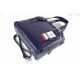 Włoska torebka skórzana, kuferek mieści A4 ,Vera Pelle ,Granatowa V884BS