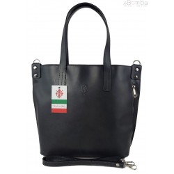 Włoska torebka skórzana na ramię ,shopper mieści A4 ,Vera Pelle ,Szara SB586G