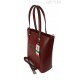 Włoska skórzana klasyczna torebka na ramię Vera Pelle ,format A4, Czerwony VBZ66R