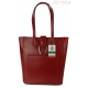 Duży shopper bag na ramię Vera Pelle , Włoska skórzana torba Czerwona SBKB11R