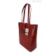 Duży shopper bag na ramię Vera Pelle , Włoska skórzana torba Czerwona SBKB11R