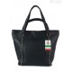 Duża włoska torba na ramię,podwójne uszy, worek Vera Pelle ,Czarna WM555N