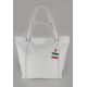 Duża włoska torba na ramię,podwójne uszy, Biały worek Vera Pelle ,WM555B