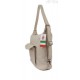Torebko plecak,Włoski worek na ramię Vera Pelle,pojemny A4 beżowy STP12T