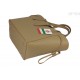 Pakowna włoska torebka skórzana na ramię mieści A4 ,Vera Pelle , Beżowa BKL25T