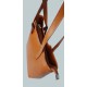 Włoska skórzana torebka na ramię Vera Pelle ,,format A4, Camel V19C