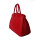 Skórzana duża torba kłódka A4 włoska Vera Pelle , Czerwona BERK65R