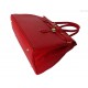 Skórzana duża torba kłódka A4 włoska Vera Pelle , Czerwona BERK65R