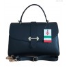 Włoski duży kuferek ,skórzana torba mieści A4 Vera Pelle Czarna KVP45N