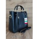 Włoski kuferek Shopperka A4 ,złote okucia + frędzelek Vera Pelle Czarny KLV33N