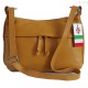 Duża piękna Włoska listonoszka Vera Pelle pojemna klasyczna torebka Camel DLK4C