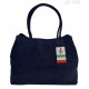Duża włoska torba XL- A4 , worek na ramię , zamsz naturalny Vera Pelle ,Granatowa WGXL5BS