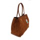 Duża włoska torba XL- A4 , worek na ramię , zamsz naturalny Vera Pelle ,Camel WGXL5C
