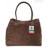 Duża włoska torba XL- A4 , worek na ramię , zamsz naturalny Vera Pelle ,Beżowa WGXL5T