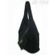 Worek zamszowy Shopper Bag , Włoska skórzana torba XL A4 Czarny W456N