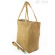 Shopper bag Vera Pelle gruby zamsz aksamitny pojemny worek na ramię Camel SV55C