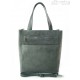 Shopper bag Vera Pelle gruby zamsz aksamitny pojemny worek na ramię Szara SV55G