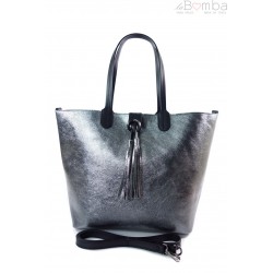 Duża torba Shopper Bag na ramię Vera Pelle Antracite SB599A