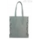 Zamszowa torba Shopper bag ,duży worek, kółka, Vera Pelle pojemny Szara WK745G