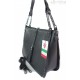 Shopper Bag dżety łańcuch frędzel duża pojemna torba na ramię czarna SB945N